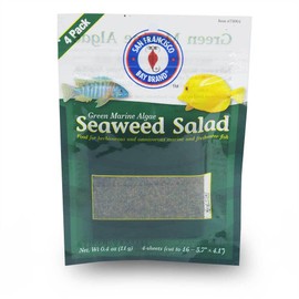 San Francisco Bay Brand Green Seaweed Salad Dried Marine Algae Bulk (0.4 Ounce 16 Mini Sheets) Aquarium Fish Food for Saltwater Marine & Freshwater | Seaweed for All Algae Eater Grazers