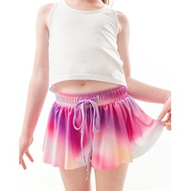 Dancina Butterfly Shorts for Girls - Flowy Athletic Skorts for Kids Ages 6 Candy