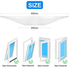 LOEPENLE Air Conditioning Window Seal, 400 cm Window Seal for Mobile Air Conditioners, Exhaust Hose, Window Seal, Hot Air Stop for Air Conditioners, Tumble Dryers