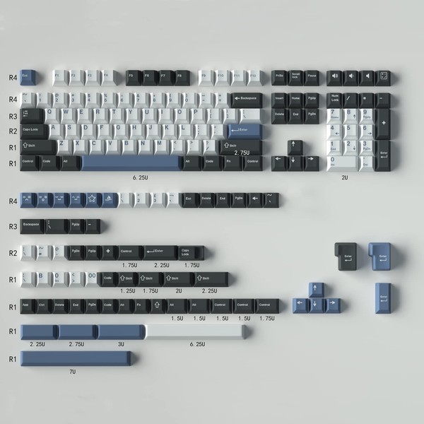 Double Shot Keycaps 173 Keys Cherry Profile Arctic Keycap Set