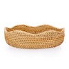 IGNPION Rattan Storage Bowl Woven Fruit Basket Round 23.5cm Bread