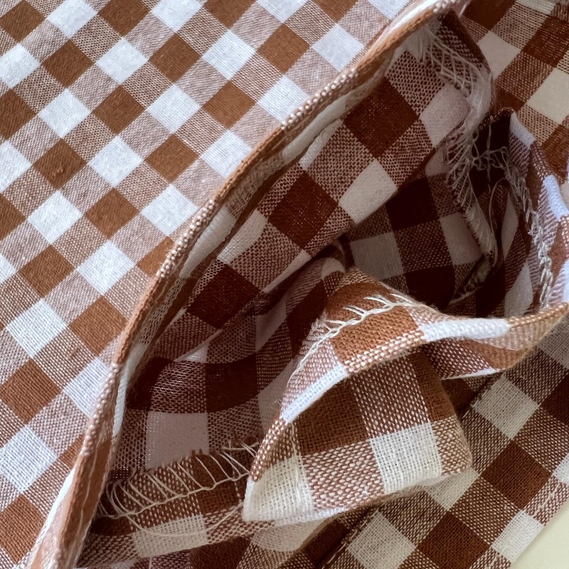 Kokoni Plus Gingham Check Mini Bag, beige brown