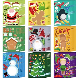 45 Sheets Christmas Make Your Own Stickers Christmas Tree Stickers Assorted Santa Snowman Reindeer Elf Christmas Stickers Christmas Ornament Stickers Xmas DIY Wall Stickers Decals for Party Games