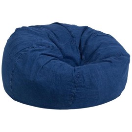 Flash Furniture Oversized Bean Bag Chair in Denim