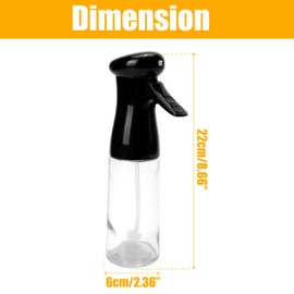 220ml Olive Oil Sprayer for Cooking, Glass Dispenser Bottle Spray Mister, Refillable Food Grade Canola Vinegar Spritzer Sprayer for Air Fryer, Grill, Salad Making, Baking Kitchen Gadget Accessories