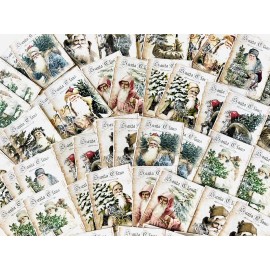 Christmas Card Lot Of 50+ Shabby Chic Santa Cards Christmas For Crafting  #XC77