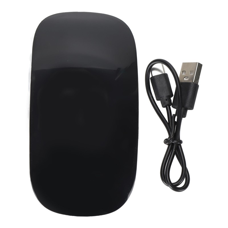 Wireless Bluetooth Mouse Ergonomic Curved Optical Touch USB C Rechargeable