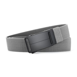 Men's Elastic Nylon Belt with Heavy-Duty Automatic Metal Buckle, Quick-Dry Adjustable Stretch Belt for Business & Casual Wear, 130cm Length, Fits 70-116cm Waist, 3.6cm Wide (GREY)