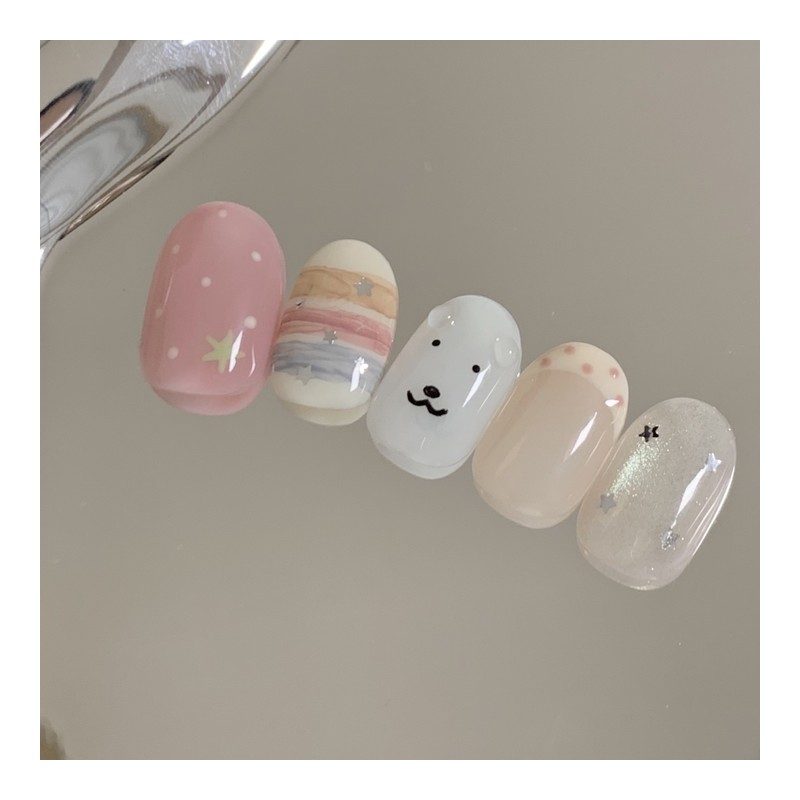 [Handmade Nail Tips] Ganadi Mood Pop Nail Tips - Coffin