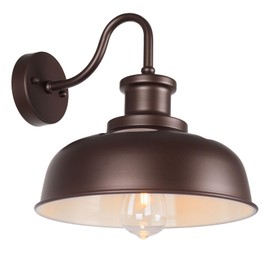 Diyel Solar Barn Light for Outside, Outdoor Wall Lights Solar Powered, Farmhouse Exterior Wall Sconce, Industrial Outside Lighting Fixture, Rustic Bronze White Lantern for Barn Shed Coop Garage Patio