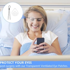 3 Pcs Transparent Ventilated Eye Patches,9 Hole Protective Eye Shield with Adjustable Strap,Eye Shield After Cataract Surgery,Transparent Eye Shield After Surgery.