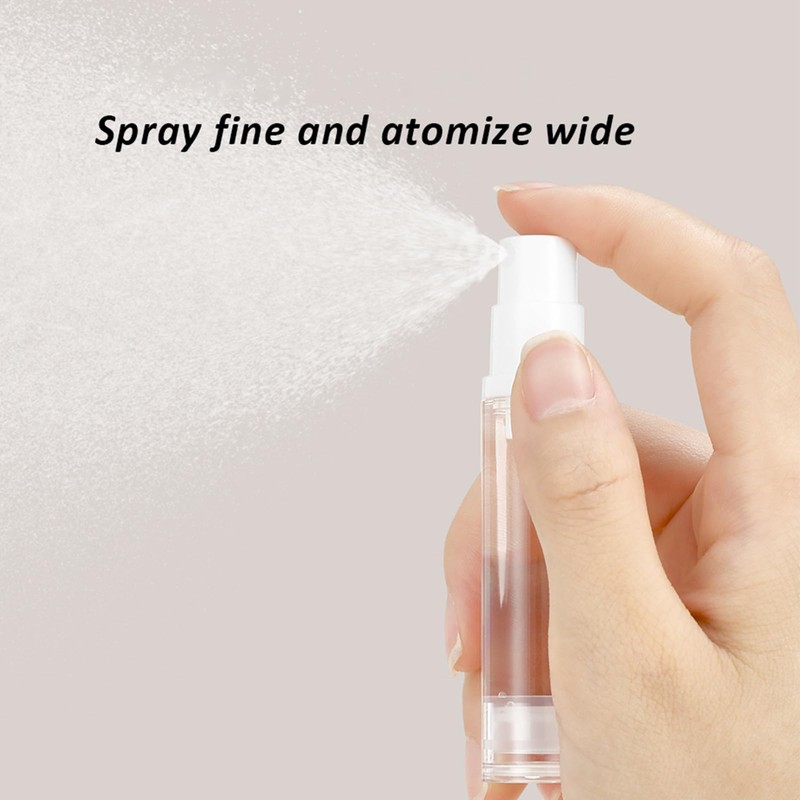 Kzvsiy 5 Pcs 10 ml Airless Pump Bottles, Refillable Clear