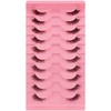 10 Pairs Fluffy Half Lashes, 15mm Natural Look Cat Eye
