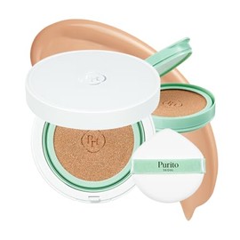 PURITO SEOUL Wonder Releaf Centella BB Cushion #21 Beige claro, base, centella coreana, maquillaje de larga duración, cobertura impecable, K-Beauty, 0.52 onzas líquidas