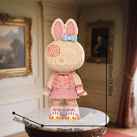 DAHONPA Animal Pink Skirt Rabbit Micro Building Blocks Set (8800 Pieces) Gift for Adults and Kids