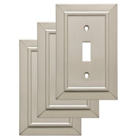Franklin Brass W35217V-SN-C Classic Architecture Single Toggle Wall Switch Plate/Cover, 3-pack, Satin Nickel, 3 Count