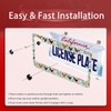 Chicken Flower License Plate Frame Funny Animal Stainless Steel License