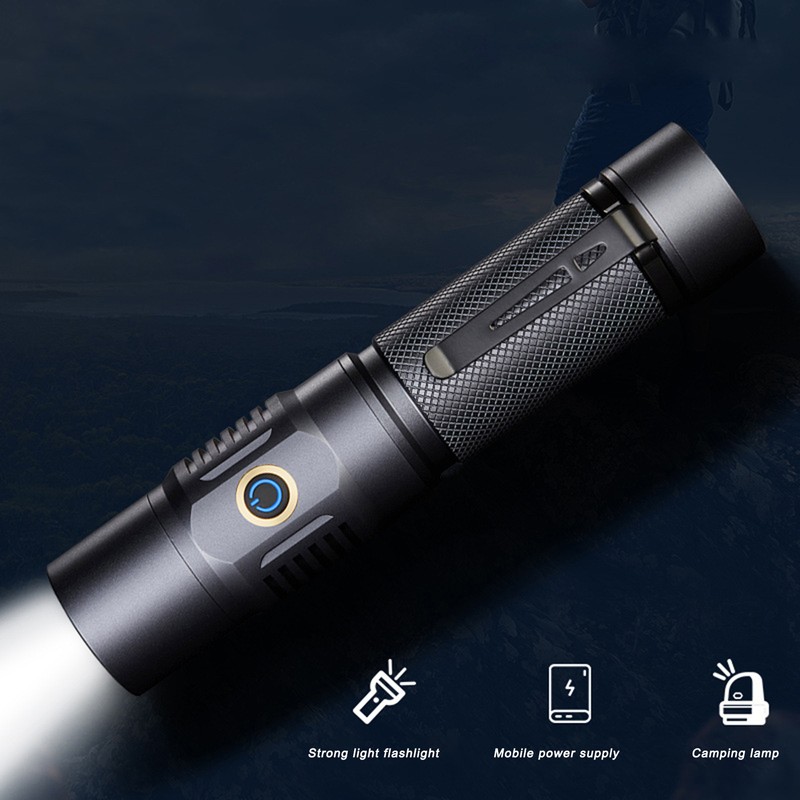 T40 Super Bright Flashlight USB Rechargeable Mini Flashlight for Camping