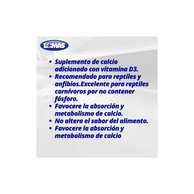 SUPLEMENTO DE CALCIO C/VITAMINA D3 P/REPTILES 135 G