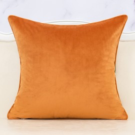 Alerfa Square Pillow Geometric Stripes Embroidery Cut Velvet Cushion Case Luxury Modern Throw Pillow Cover Decorative Pillow for Couch Sofa Living Room Bedroom Car 20 x 20 Inch Orange