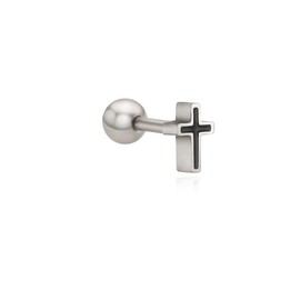 Cross silver frame piercing OTEP22315TSS stone color / 십자가 실버 프레임 피어싱 OTEP22315TSS 스톤컬러