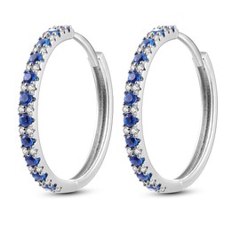 NARMO Hoop Earrings for Women 925 Sterling Silver Earrings Huggie Hoop Blue Cubic Zirconia Earrings Fashion Jewelry Gifts
