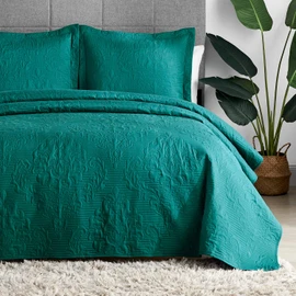 Hansleep Teal Quilt Queen Size - Damask Ultrasonic All Season Bedspread Queen, Soft Lightweight Coverlet Bedding Set, 3 Pieces (1 Quilt, 2 Pillow Shams)