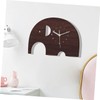 iplusmile Wooden Elephant Wall Clock Wall Hanging Decorative Clock for