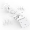 Chibery 10 Pack 3/8 inch Inset White Cabinet Hinges, Semi-Concealed