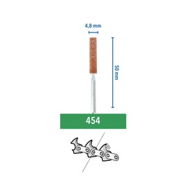 Dremel 454 Chainsaw Sharpening Grinding Stones Multipack, 3 Grinding Stones for Precise, Quick and Easy Sharpening of Chain Saw Blades (4,8 mm)