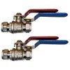 TC Pack of 2 x 15mm Lever Ball Valve Full