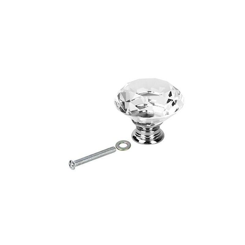 Crystal Knobs, Pack of 8, 40 mm, Crystal Glass Cupboard