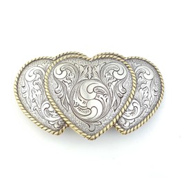 Axesoria Western-Inspired Triple Heart Buckle