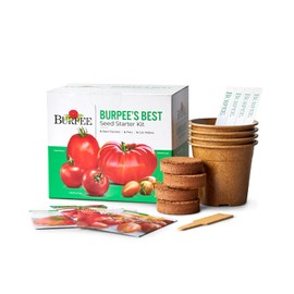 Burpee Best Starter Kit | SuperSauce, Fourth of July, Shimmer & Steakhouse | 4 Tomato Seed Packets, 4 Pots, 4 Coir Pellets & 4 Plant Markers