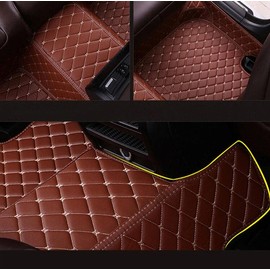 MOUPL Customize Car Mats for Sedan SUV Sports Car Women Men Leather Diamond Full Coverage Non-Slip Waterproof Pads (Beige)