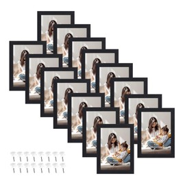 Edenseelake 4x6 Picture Frame Set of 15, Black Wood Photo Frame 4 by 6 for Wall or Tabletop Display