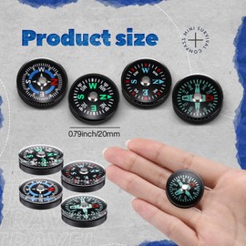 Relaxweex 100 Pcs Button Compass Bulk 20mm Mini Survival Compass Pocket Oil Filled Compass for Camping Hiking Boating Touring Outdoor Activities, 4 Styles