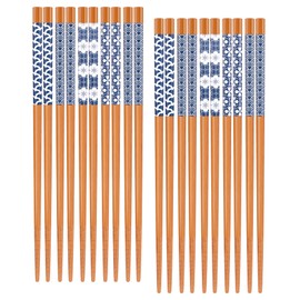 Antner 10 Pairs Reusable Bamboo Chopsticks Japanese Style Chop Sticks Set, Non-Slip, 8.8 Inch/22.5cm Chopsticks Dishwasher Safe for Sushi, Noodle, Ramen, Asian Dining, Home & Restaurant Use