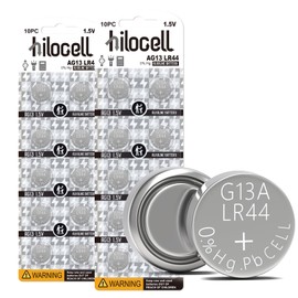 hilocell AG13 LR44 357 303 SR44 Battery, Premium Alkaline 1.5V Button Coin Cell Batteries, 20 Pack