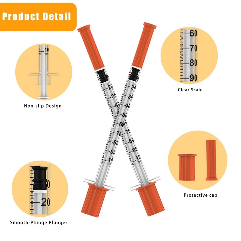 100 Pack 0.5ml 31Gx8mm Disposable Measuring & Dispensing Tools, Individually
