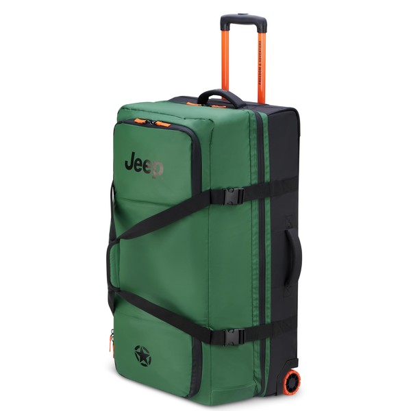 Jeep JS005A Two Wheel Rolling Travel Duffle Bag, Elm Green,
