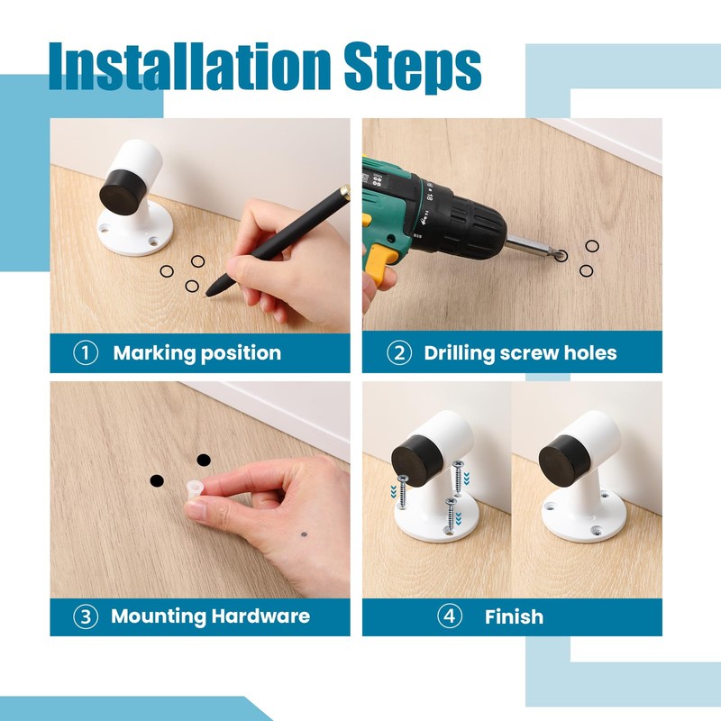 Yaocom 2 Pack Heavy Duty Floor Mounted Door Stop 3