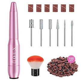 Portable Electric Nail Drill Machine Professional 20000 RPM Manicure Pedicure Nail File Drill Kit Set with Sanding Bands for Acrylic Gel Nails(Pink)