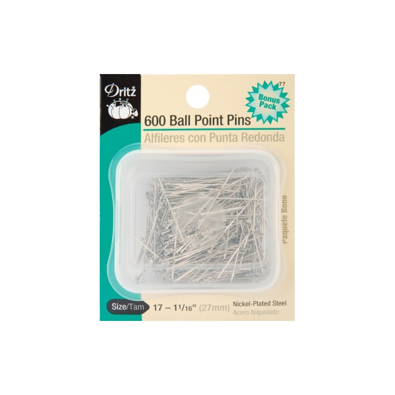 Dritz Ball Point Pins 600/Pkg-Size 17