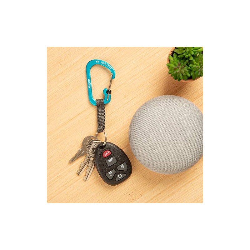 Nite Ize SlideLock Key Ring, Aluminum Locking Carabiner Key Chain
