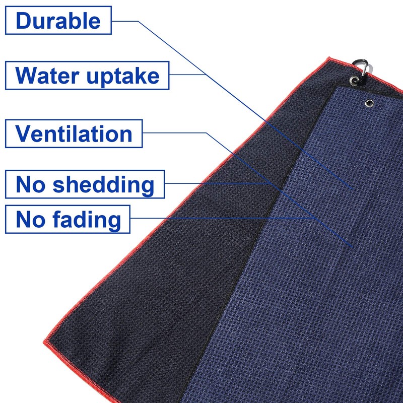 Yizerel 2 Pack 16" x 24" Tri-fold Golf Towel Set,