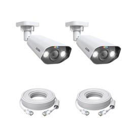 ZOSI 2PK 4K PoE Add-on Cameras with Ethernet Cables,Person/Vehicle Detection,2 Way Audio,Night Vision,Spotlight Siren,8MP Weatherproof Outdoor Indoor IP Security Camera Only Work 4K PoE NVR