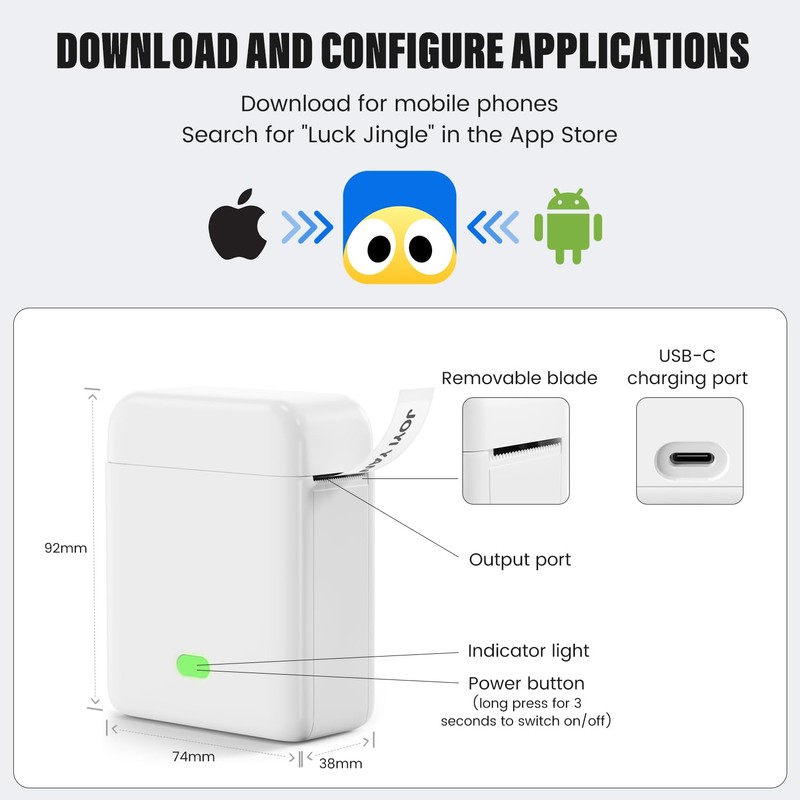 Mini Label Printer, Upgraded Label Maker and Portable Label Maker