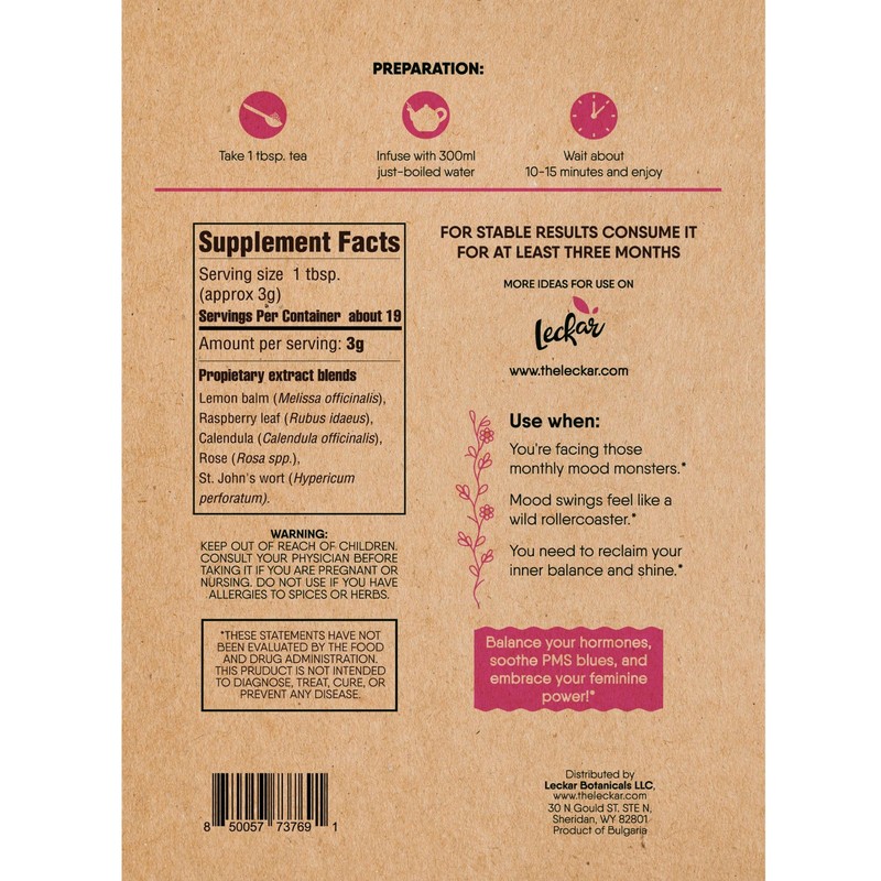 Organic Herbs for Women Herbal Tea Blend with Lemon balm,
