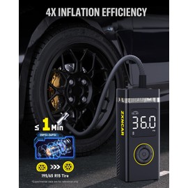 Tire Inflator Portable Air Compressor,180PSI 20000mAh Pump for Car Cordless with Pressure Gauge,4X Fast Inflation with Dual Lights for Cars Bicycles Motorcycles Balls